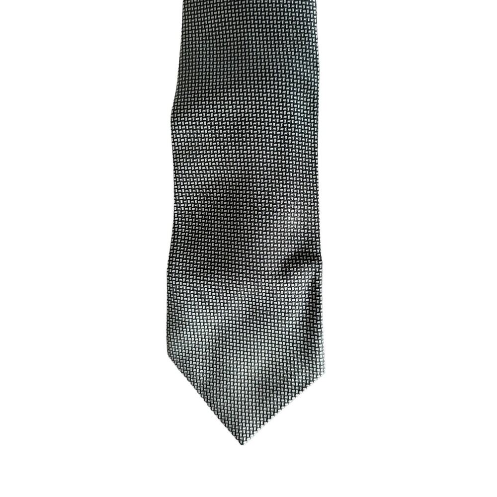 Ralph Lauren Purple label Black and white geometric weave Tie